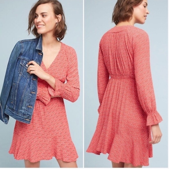 Anthropologie Dresses & Skirts - Anthropologie Maeve Monaco Red Long Sleeve Dress